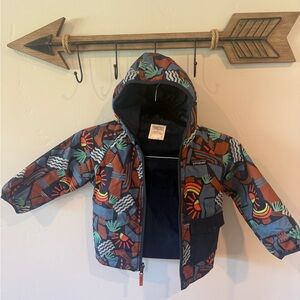 Patagonia Blue and Orange Puffer Jacket